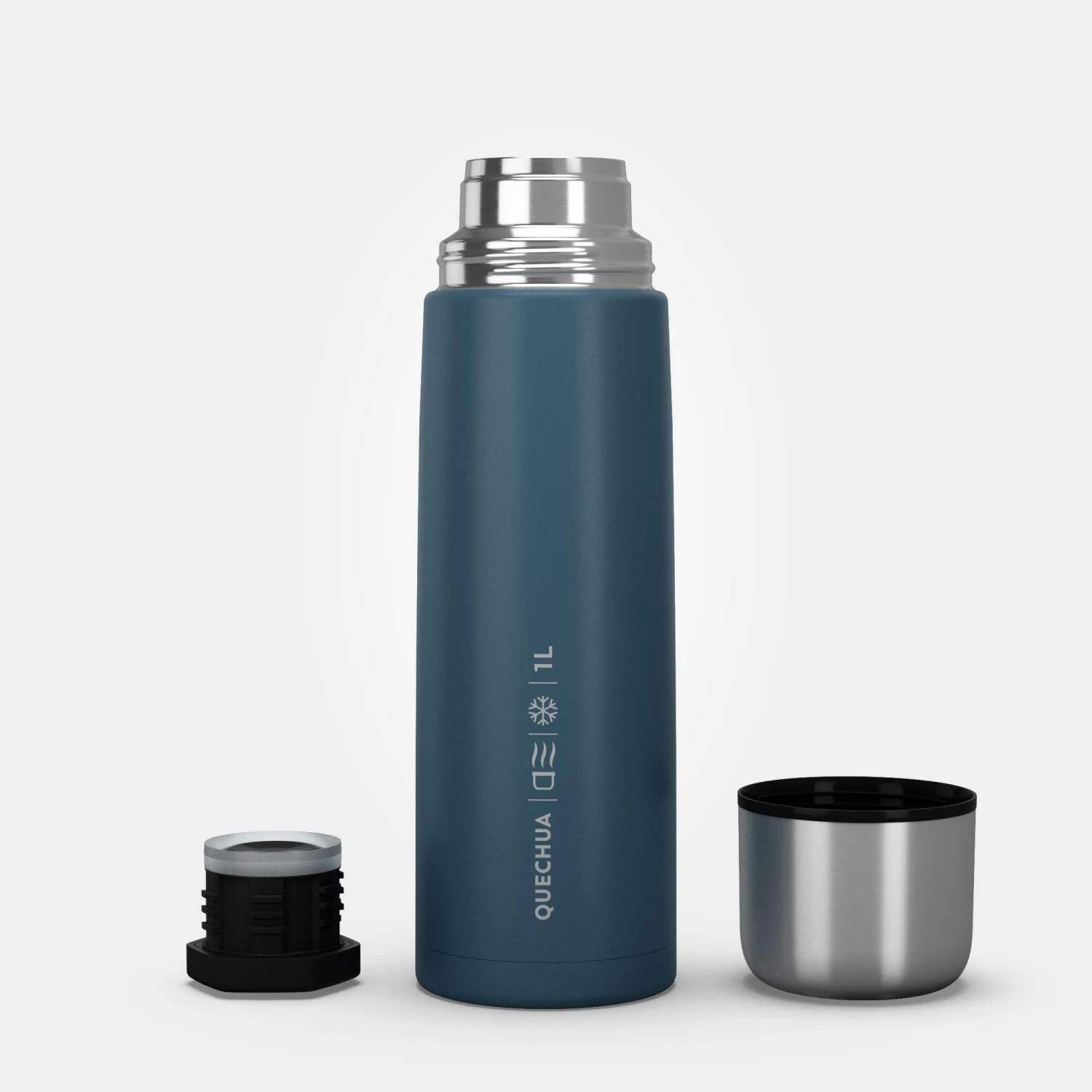 Quechua Stainless Steel Insulated Hiking Bottle 1 L Blue 2 Quechua Stainless Steel Insulated Hiking Bottle 1 L Blue - Image 2