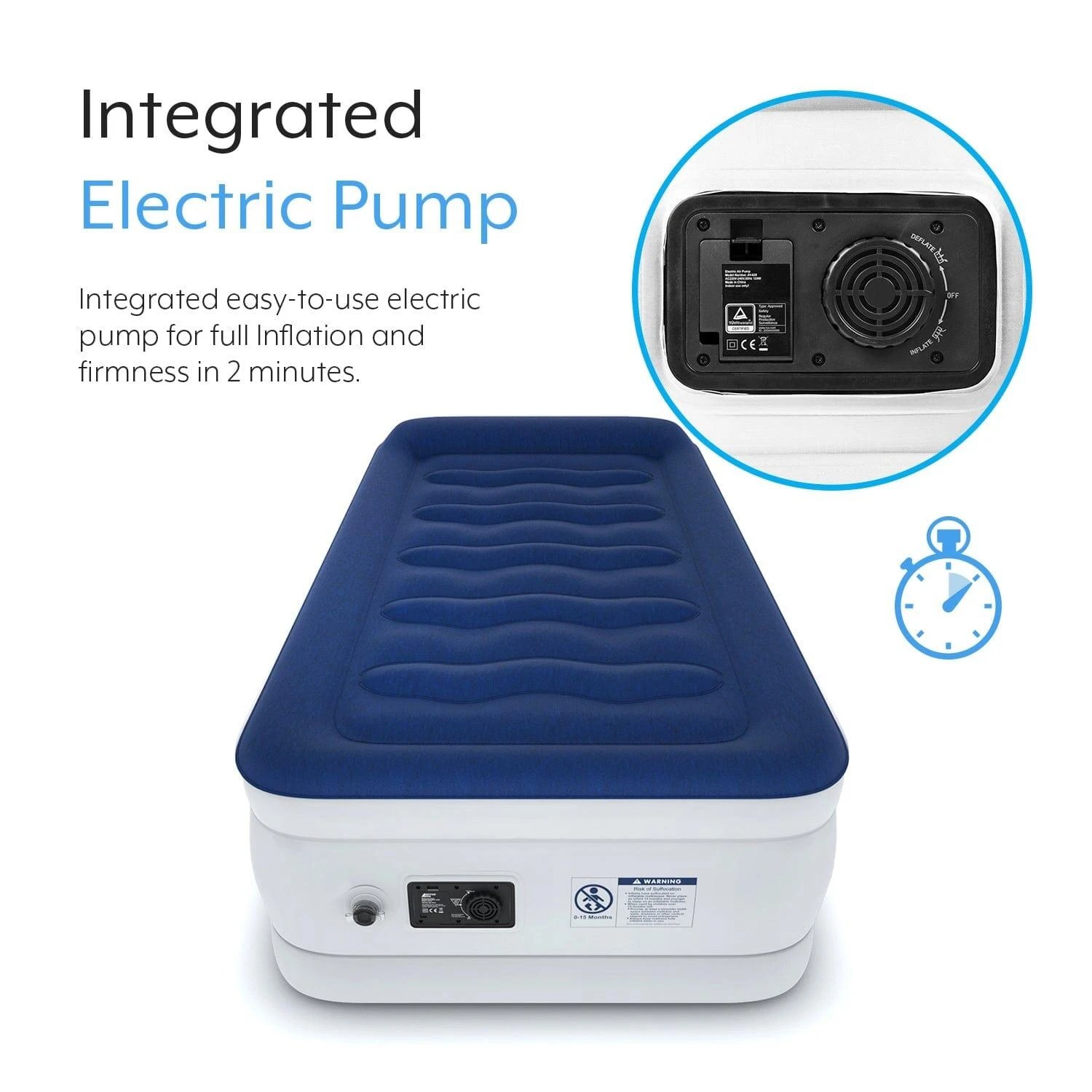 Single Comfort Plus Air Bed – Navy/White 5 Single Comfort Plus Air Bed – Navy/White - Image 5