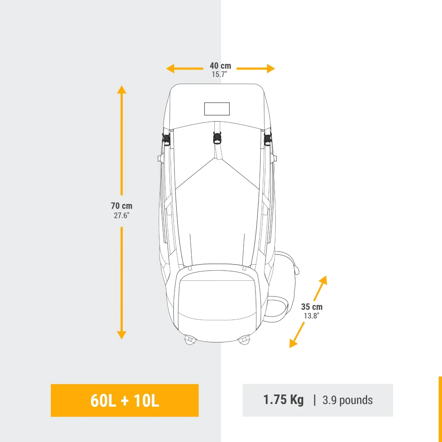 Men's Trekking Backpack 60+10 L 3 Men's Trekking Backpack 60+10 L - Image 3