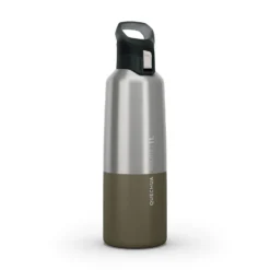 Quechua Isothermal Stainless Steel Hiking Flask MH500 1 L Khaki