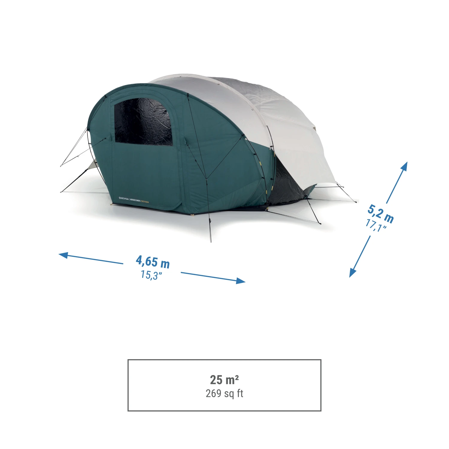 Quechua Camping Bubble Tent - AirSeconds Skyview Polycotton - 2 Man 2 Quechua Camping Bubble Tent - AirSeconds Skyview Polycotton - 2 Man - Image 2