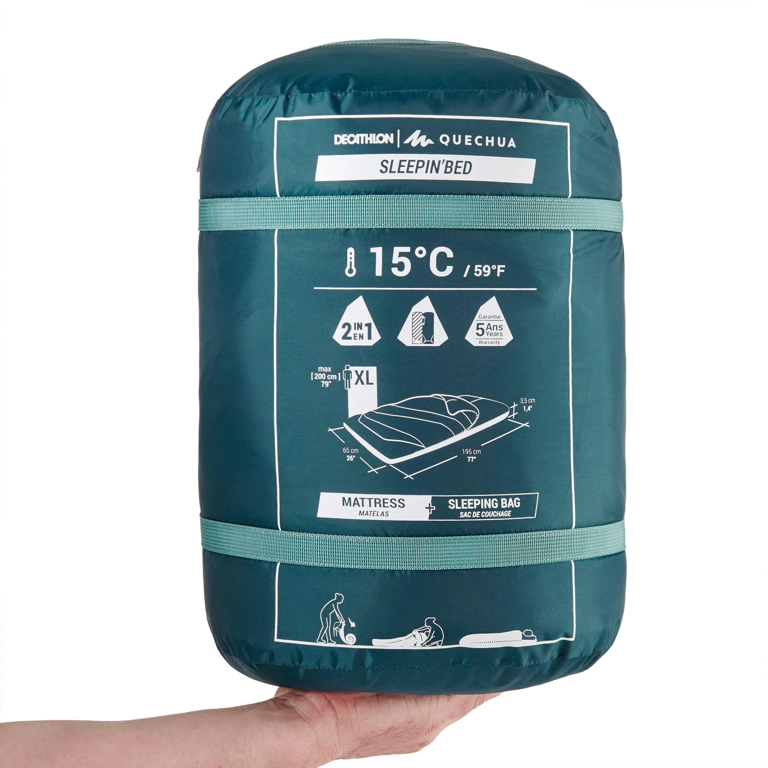 Quechua 2-in-1 Sleeping Bag And Sleeping Bed 2 Quechua 2-in-1 Sleeping Bag And Sleeping Bed - Image 2