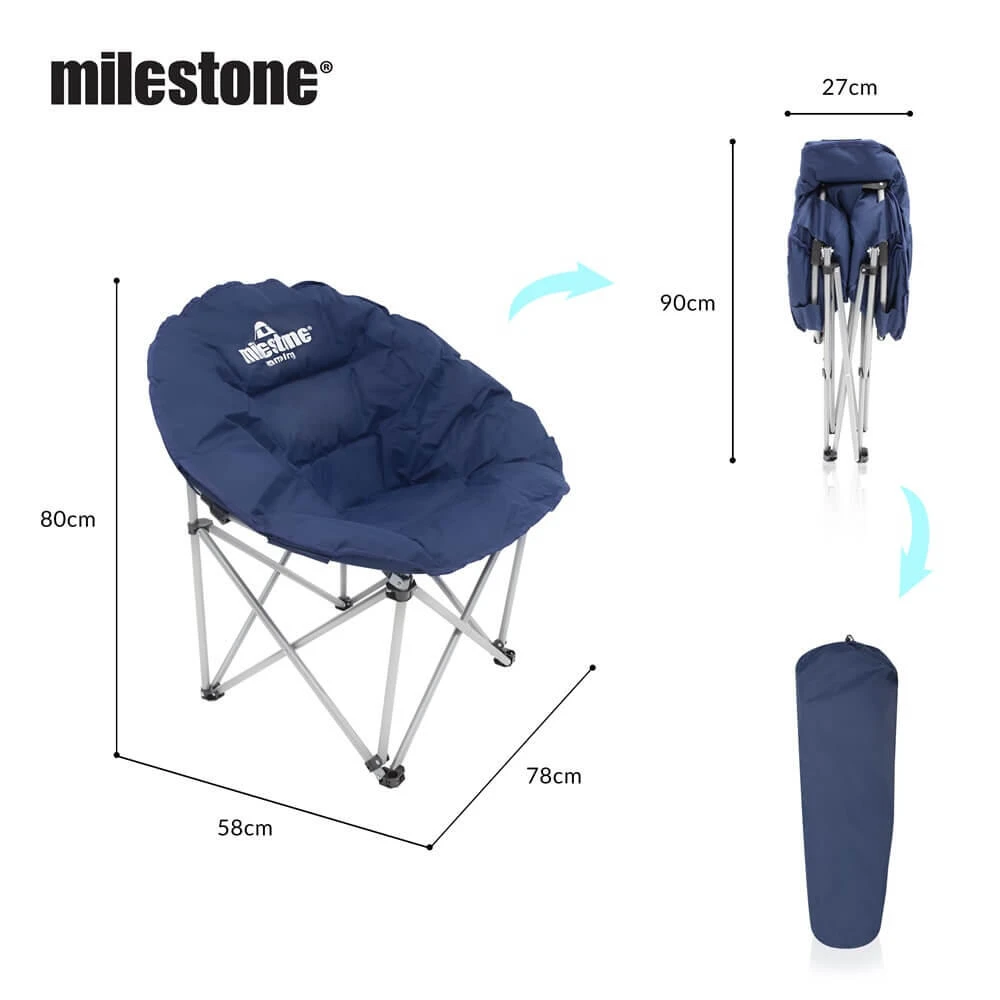 Milestone Navy Blue Deluxe Moon Chair 5 Milestone Navy Blue Deluxe Moon Chair - Image 5