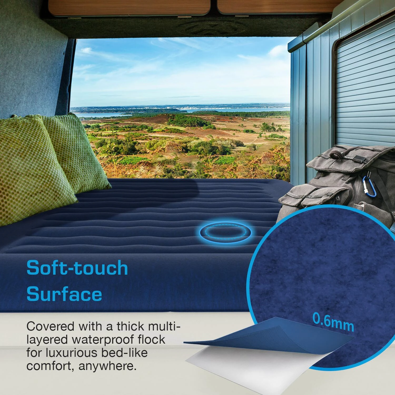 Single Comfort Plus Air Bed – Navy/White 2 Single Comfort Plus Air Bed – Navy/White - Image 2