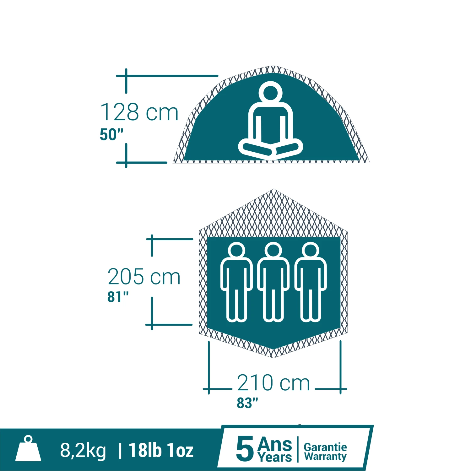 Quechua 3 Man Blackout Tent - 2 Seconds Easy F&B 2 Quechua 3 Man Blackout Tent - 2 Seconds Easy F&B - Image 2