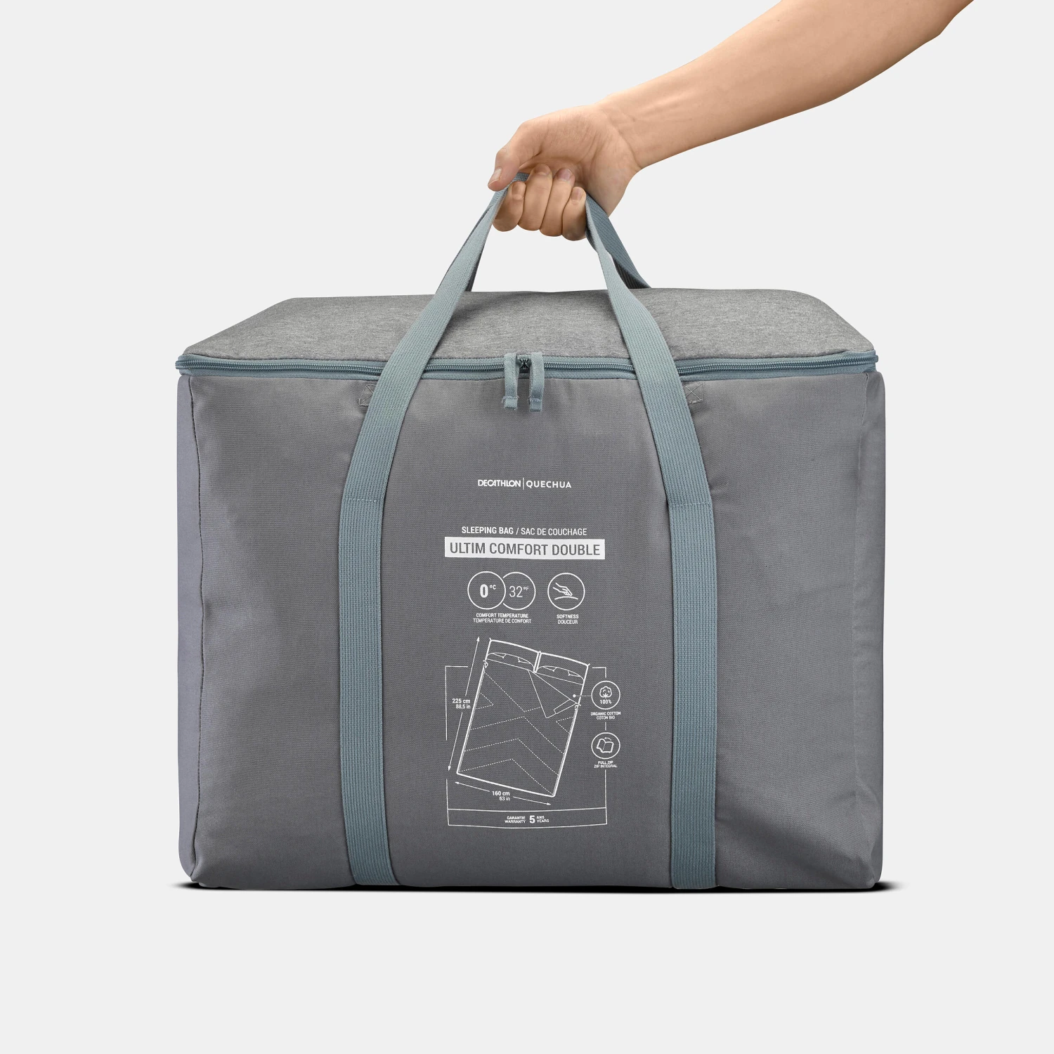 Quechua CAMPING SLEEPING BAG - ARPENAZ 0° COTTON DOUBLE 3 Quechua CAMPING SLEEPING BAG - ARPENAZ 0° COTTON DOUBLE - Image 3