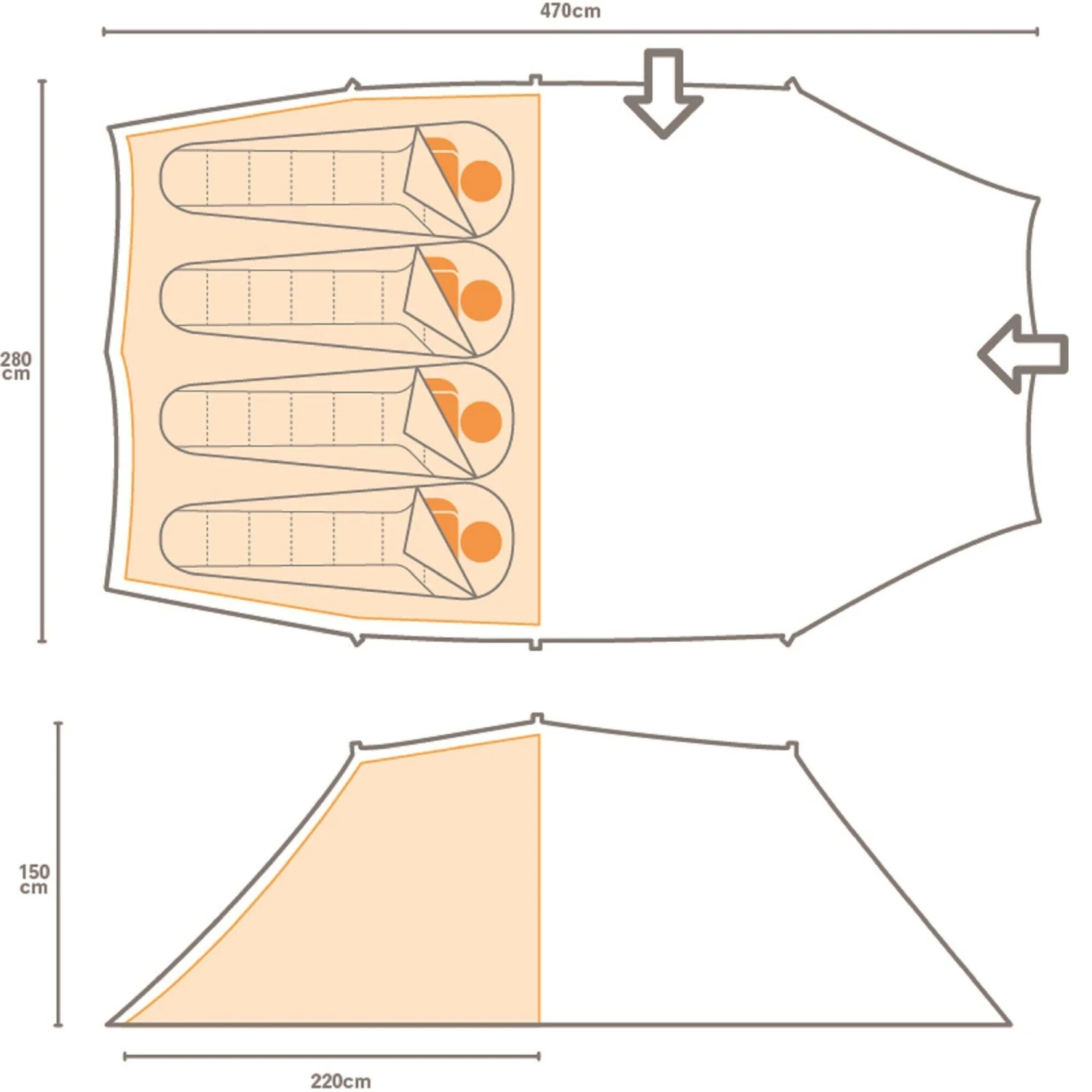 Regatta Vester 4-Man Adults' Camping Tent 2 Regatta Vester 4-Man Adults' Camping Tent - Image 2
