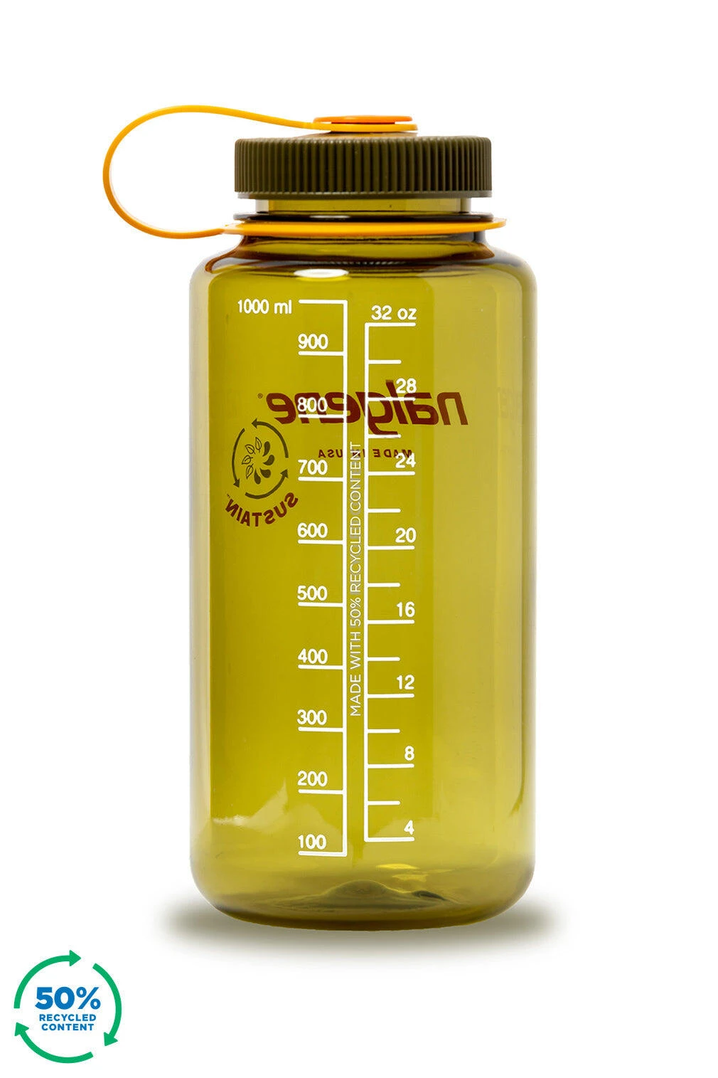 Nalgene 1L Wide Mouth Sustain Water Bottle - Made From 50% Plastic Waste 9 Nalgene 1L Wide Mouth Sustain Water Bottle - Made From 50% Plastic Waste - Image 9